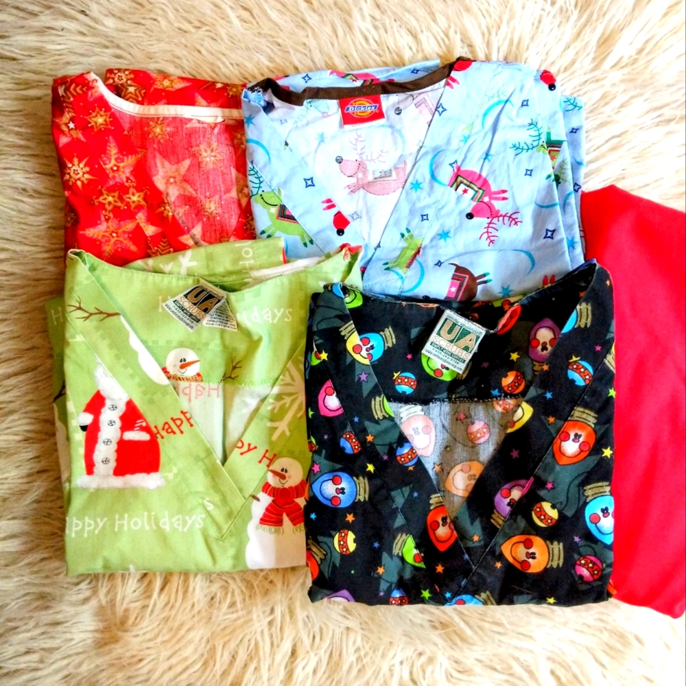Bundled of scrub tops & red pants #2